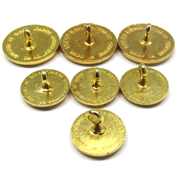 7pcs Gold Blazer Buttons Set London Badge & Button Company Triple Castle Crest - Picture 2 of 3